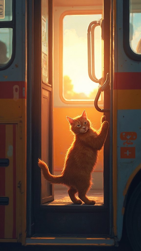 De kat die de bus neemt