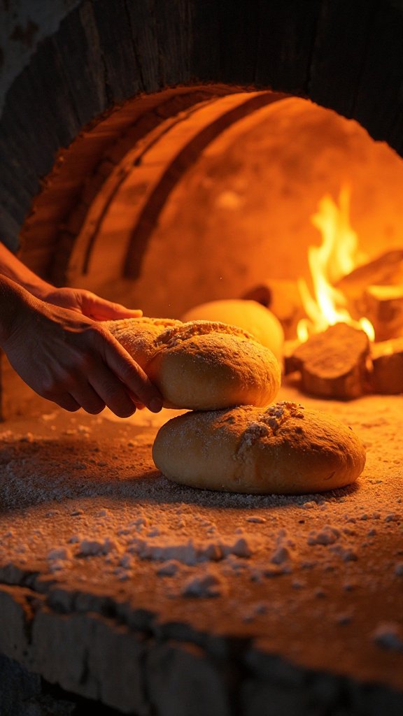 Het is drie uur in de nacht en de bakker is al aan het werk. Hij steekt de grote oven aan en voedt hem met hout tot h...