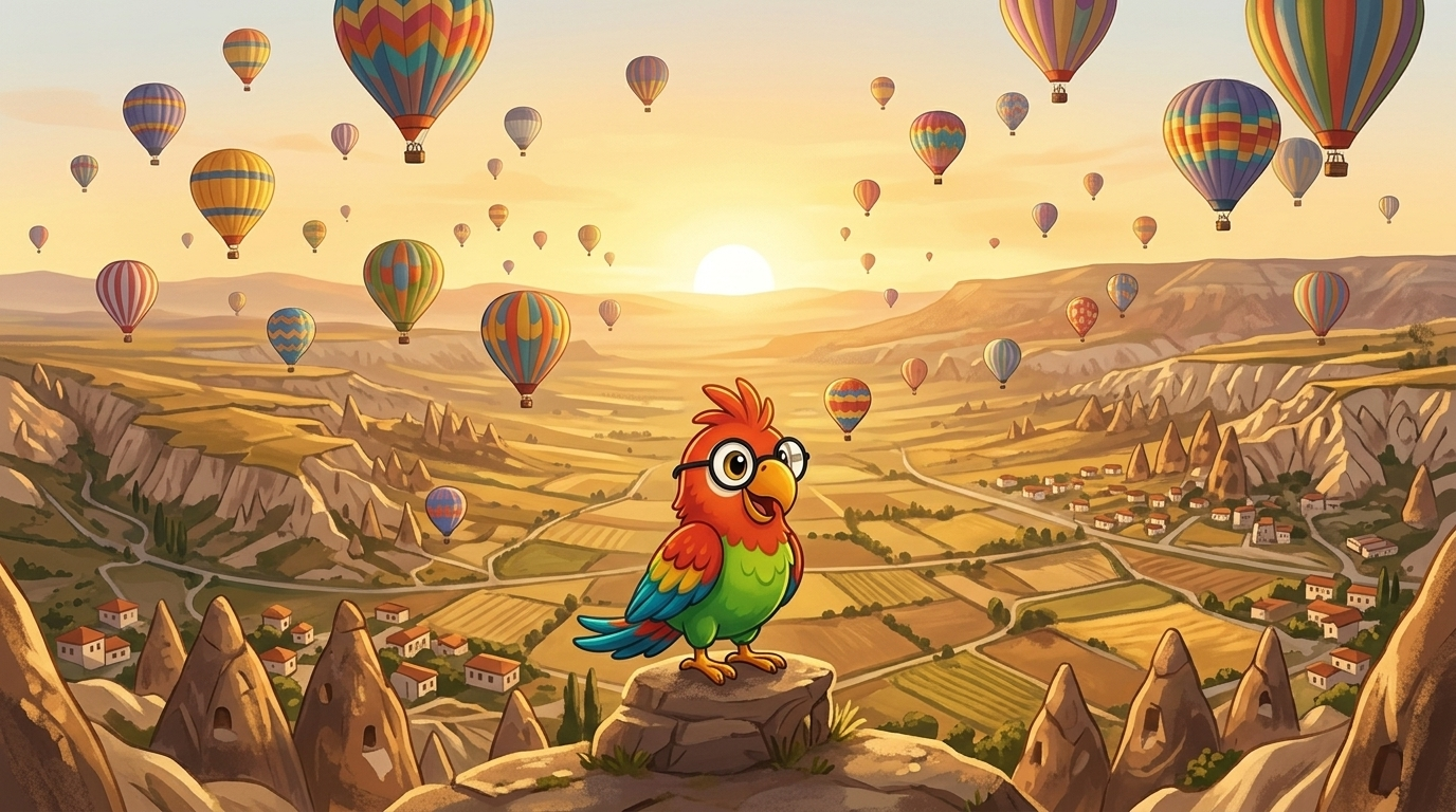 Die Sonne ging auf, und mehr als hundert Ballons stiegen um sie herum auf, golden, rot und blau. Unten leuchteten die...