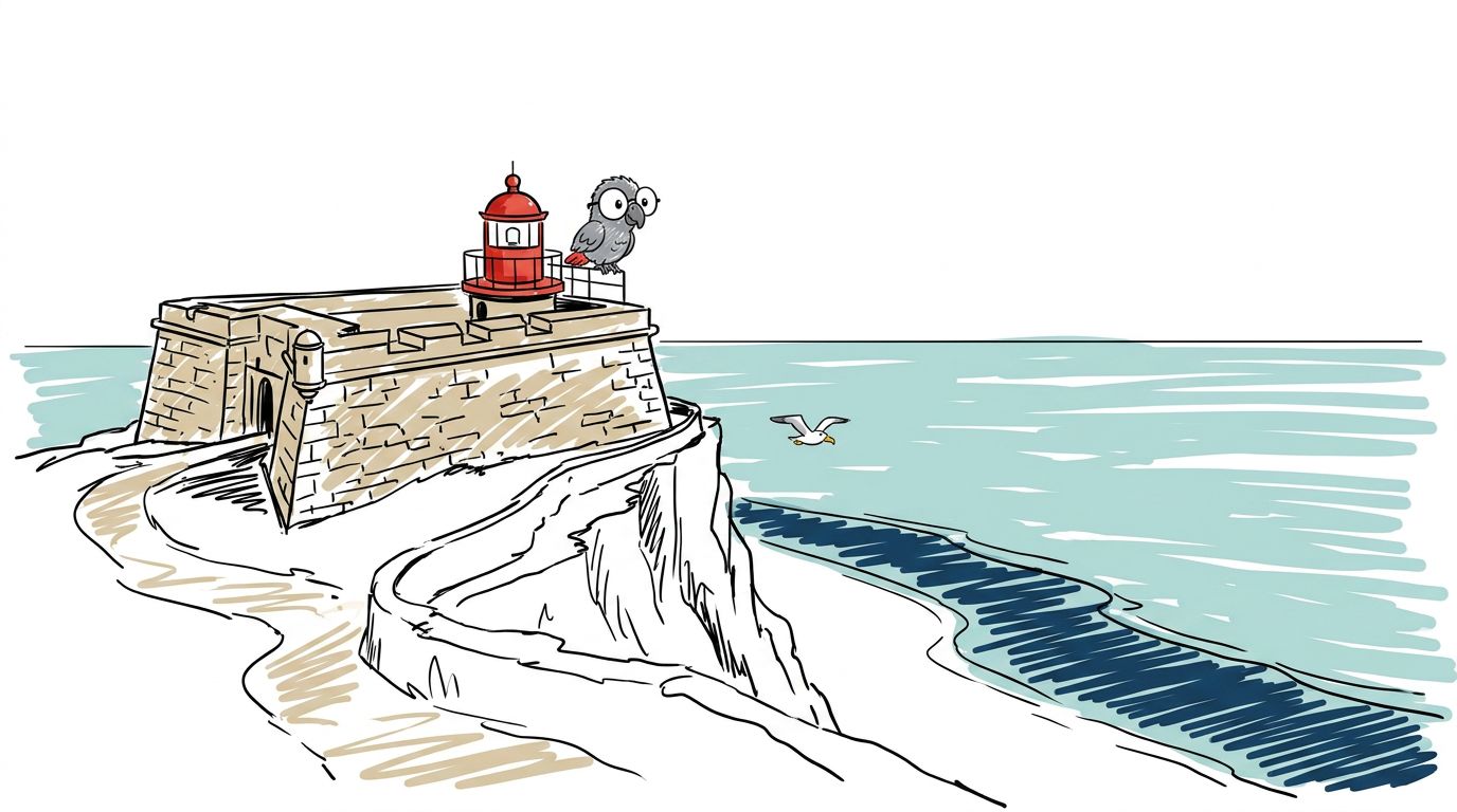 Polly schaute ein letztes Mal vom Leuchtturm hinunter. Das Meer war wieder ruhig und blau. Nahe dem Strand zeigte ein...