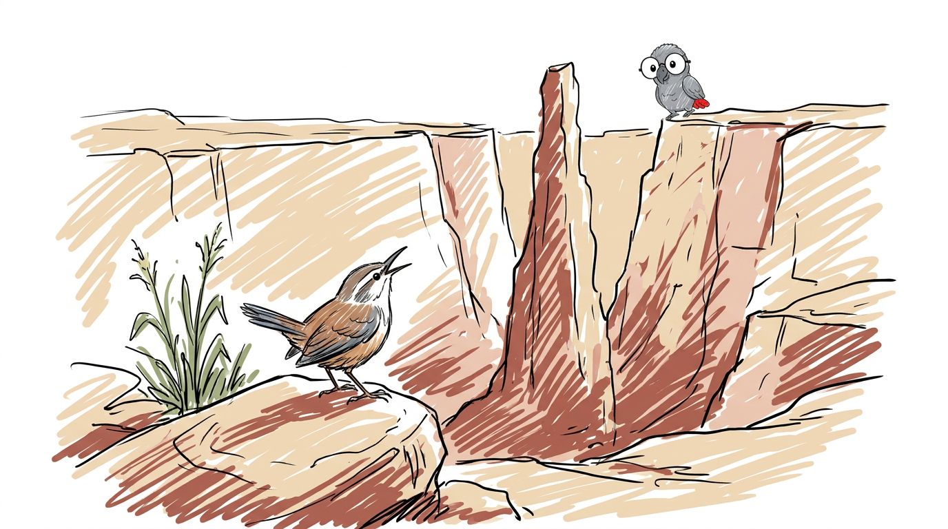 Een kleine vogel zong onder haar. Het geluid kwam terug van de wanden. Polly dacht een lange tijd na over de kloof. T...