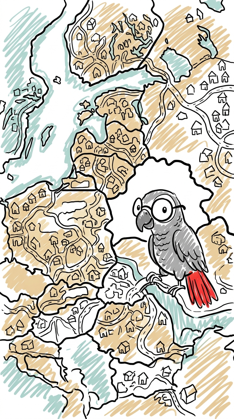 Het stadje heeft ervan leren genieten. De regel voor huizen is simpel, je land is waar je voordeur staat, en een paar...