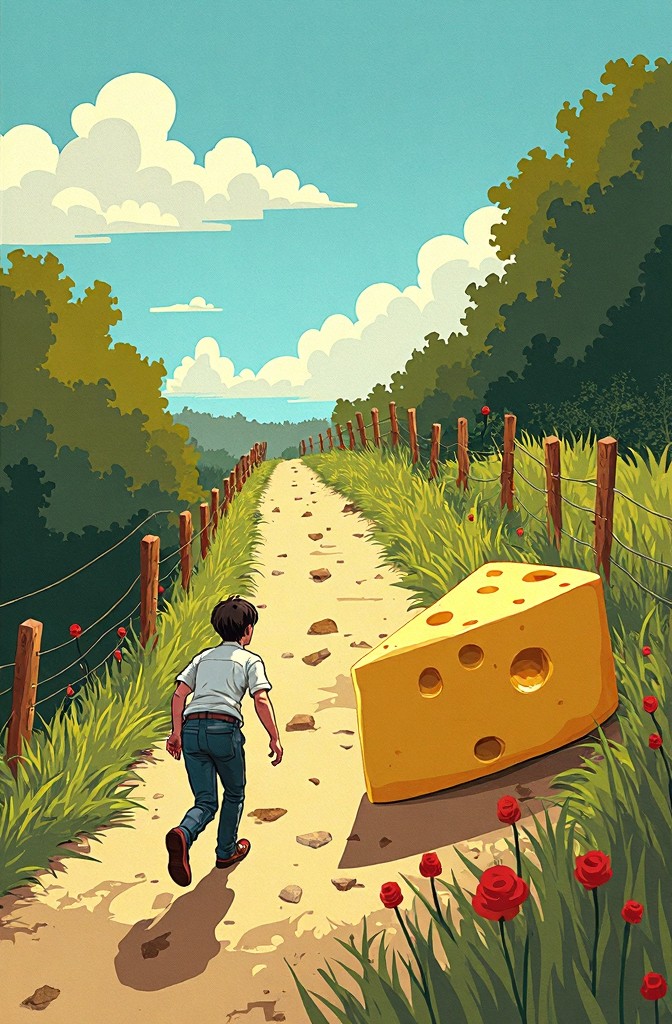 Løbet hvor osten altid vinder, a PollyStop story with its illustration