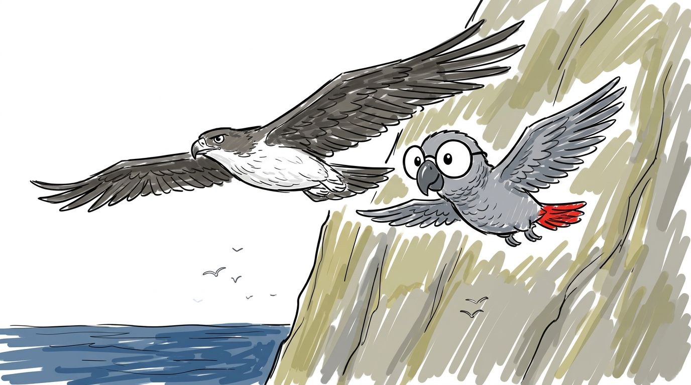 A great eagle appeared and floated beside her. It had a white belly, and it did not flap its wings even once. It simp...